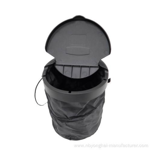 Retractable folding garbage can